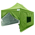10x15 Pop Up Canopy Tent with Sides and Mesh Windows Green G645
