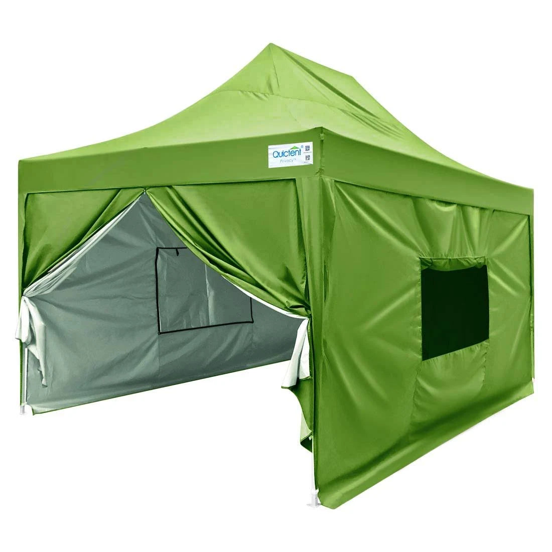 10x15 Pop Up Canopy Tent with Sides and Mesh Windows Green G645
