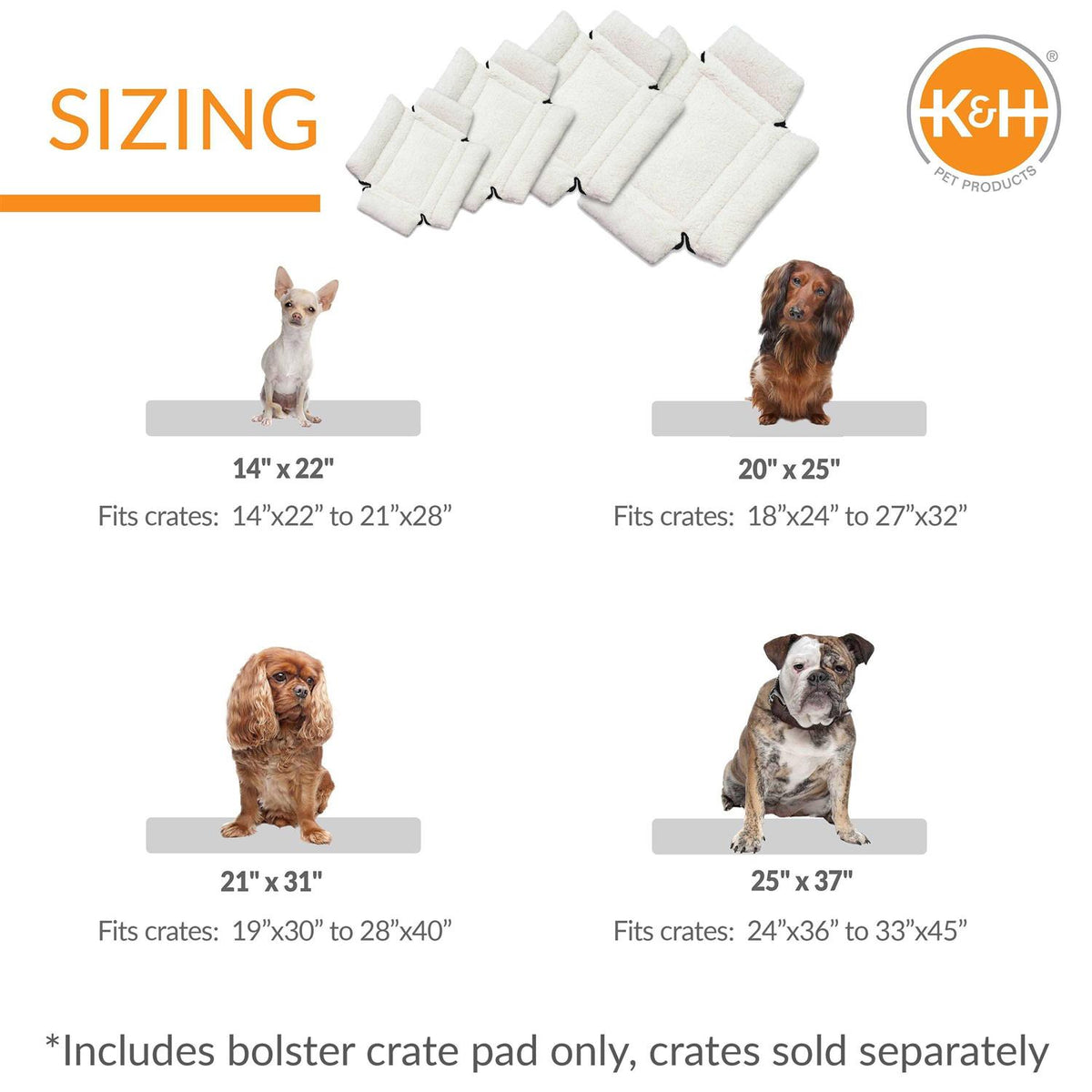 Medium Natural Bolster Dog Crate Pad H701446