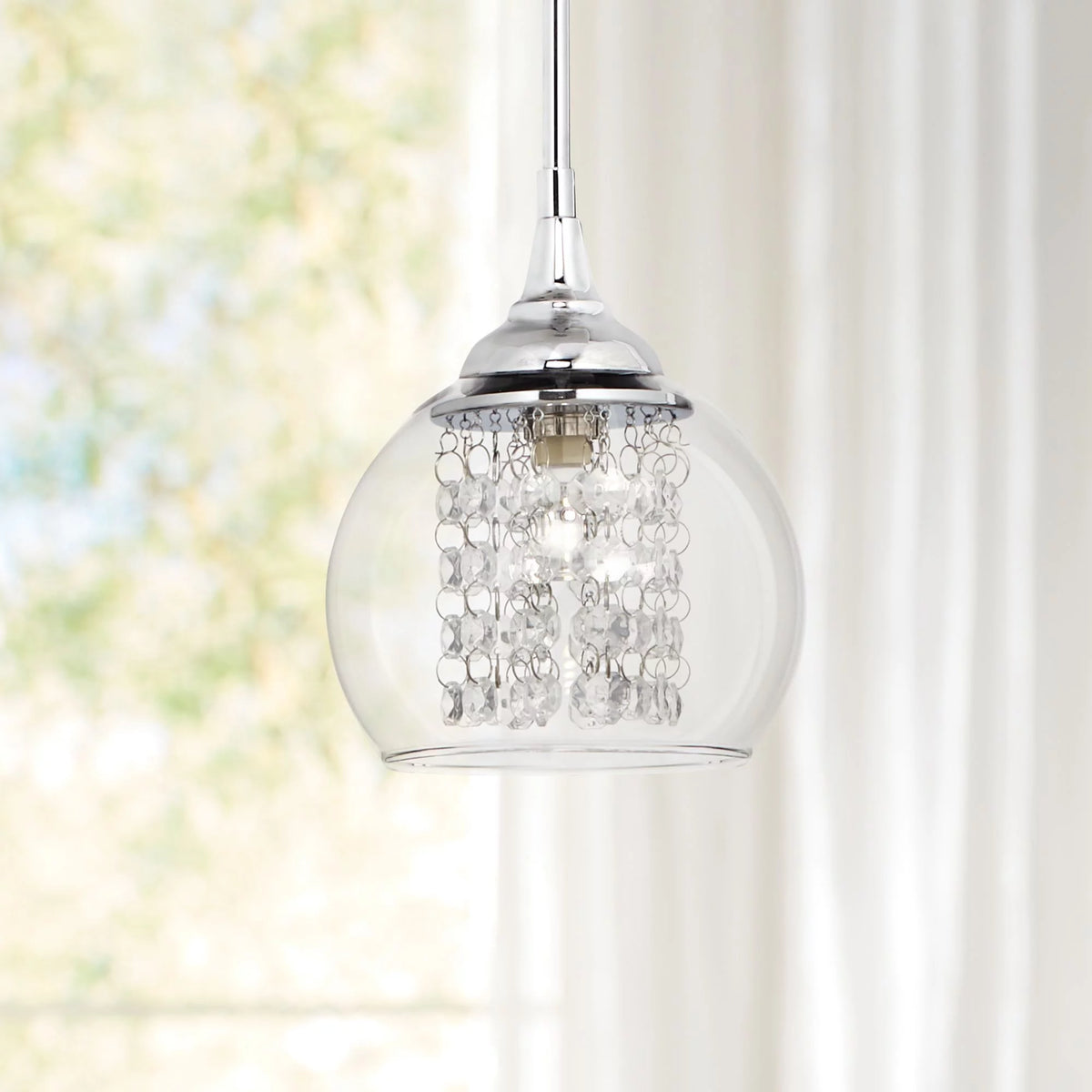 Chrome Mini Pendant with Clear Glass Shade N378520