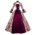 Victorian Rococo Dress Lace Trumpet Sleeve Vintage Dress E885539
