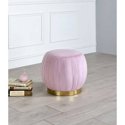 Pink Carnation Velvet Ottoman A1127