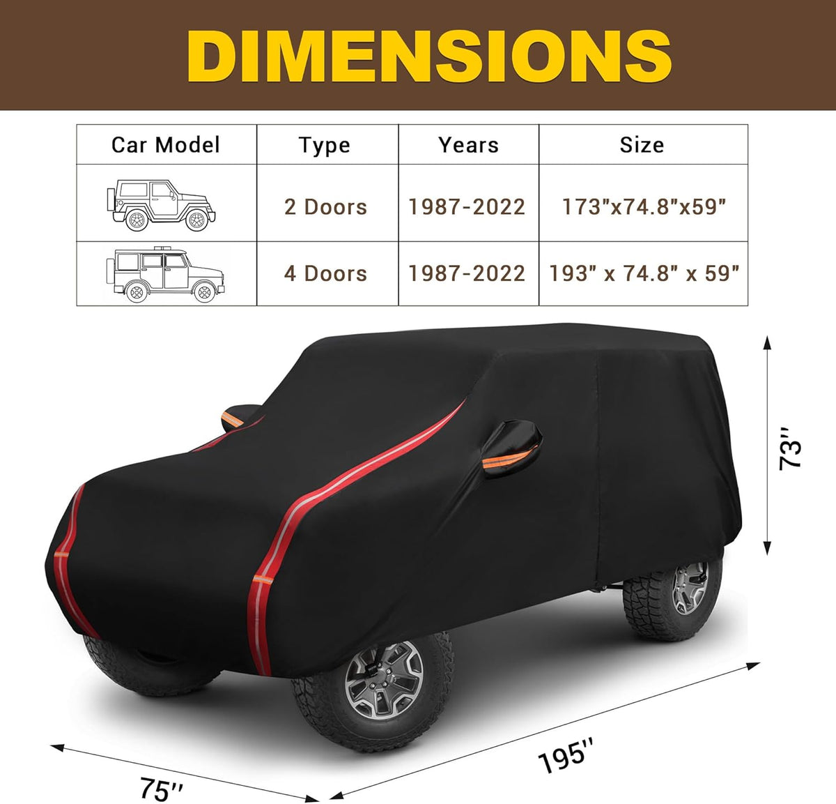 210D Oxford Cloth Car Cover for 4 Door with Windproof Straps I276