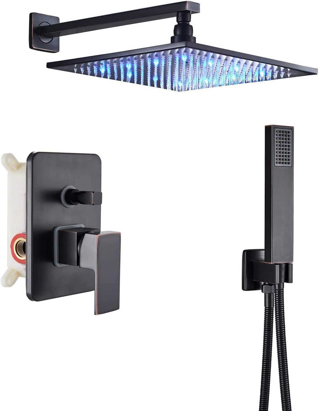 12" Square Rainfall Shower with Handheld Spray Chrome Finish N36823