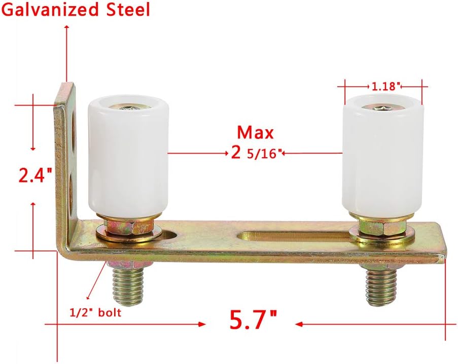 Slide Gate Guide Roller with L Post Bracket, Pack of 2 A760995