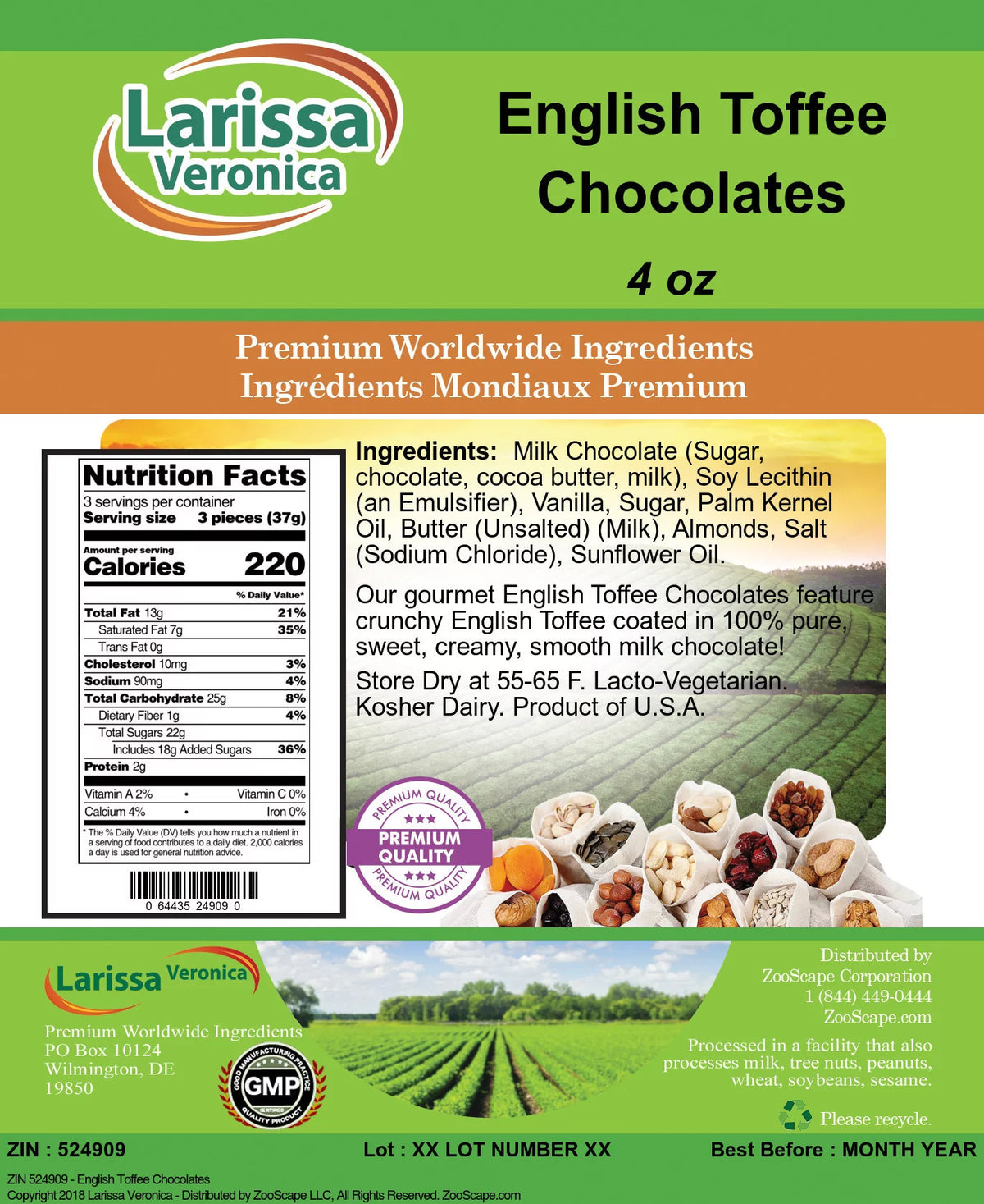 English Toffee Chocolates 4 oz 2-Pack B41860