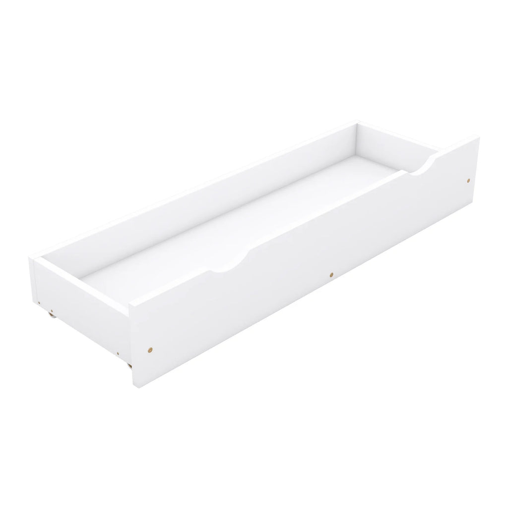 Queen Size Wood Platform Bed with Guardrail and 2 Storage Drawers C5356