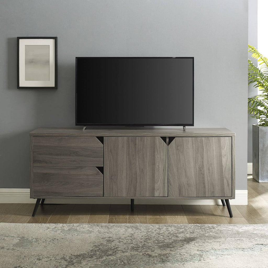 Mid-Century TV Console - Dark Walnut U8127