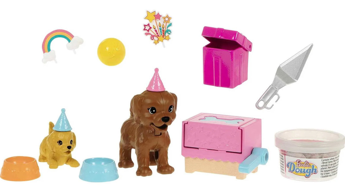 Brunette Doll & Playset with 2 Puppies, Cake Molds, Dough & Accessories I280879