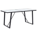 White Tempered Glass Dining Table D86491