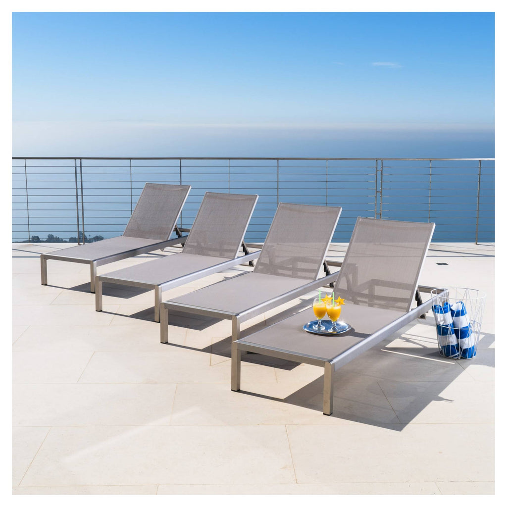 Gray Mesh Patio Chaise Lounge - 4 pack Z274