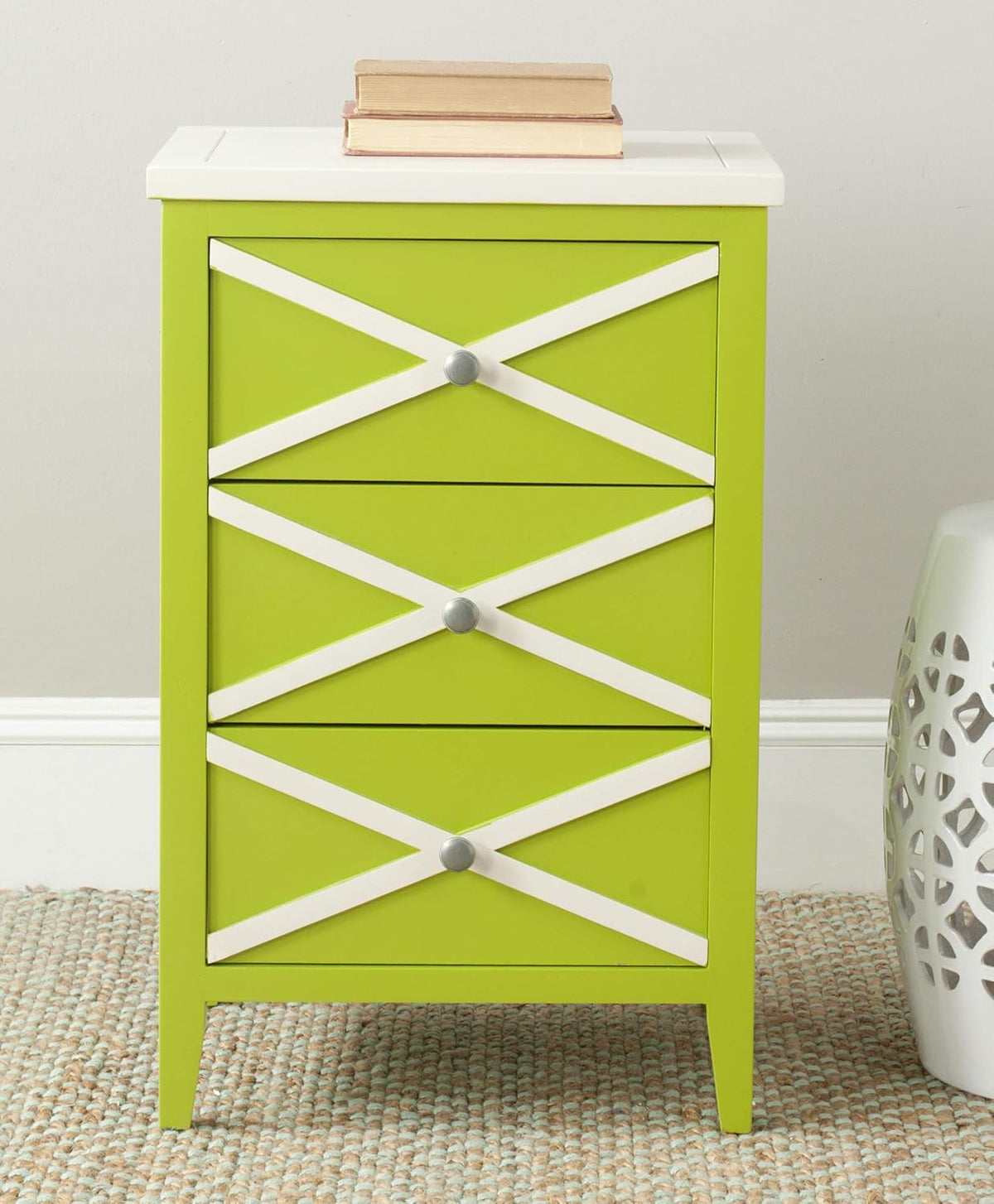 Lime Green 3-Drawer Side Table N682