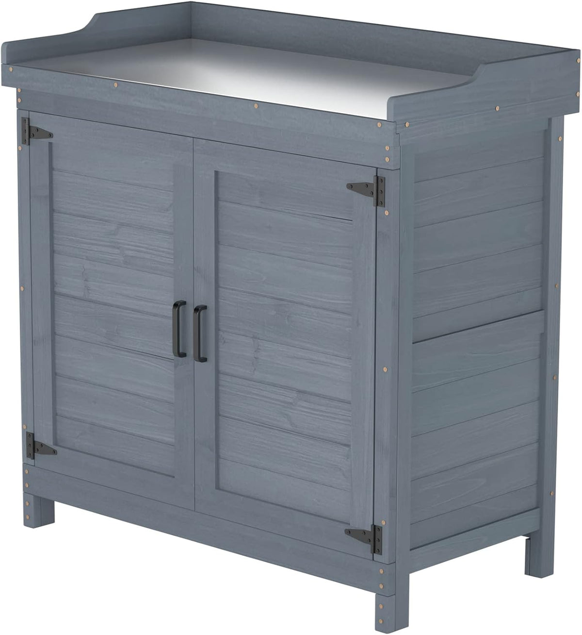 Wooden Outdoor Storage Cabinet with Potting Bench Y834036