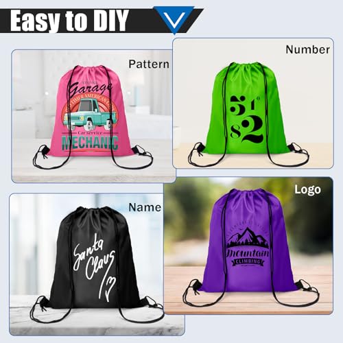 50 Pcs 10 Colors Nylon Drawstring Backpack Y144