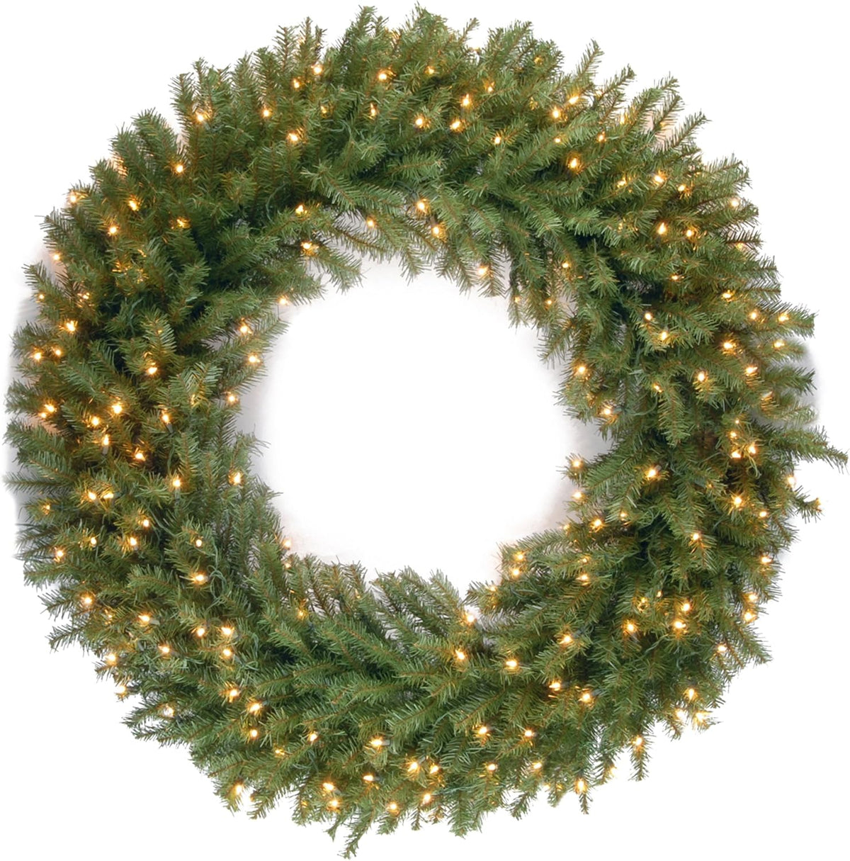 Pre-Lit Artificial Christmas Wreath, Green, 48 Inches A397