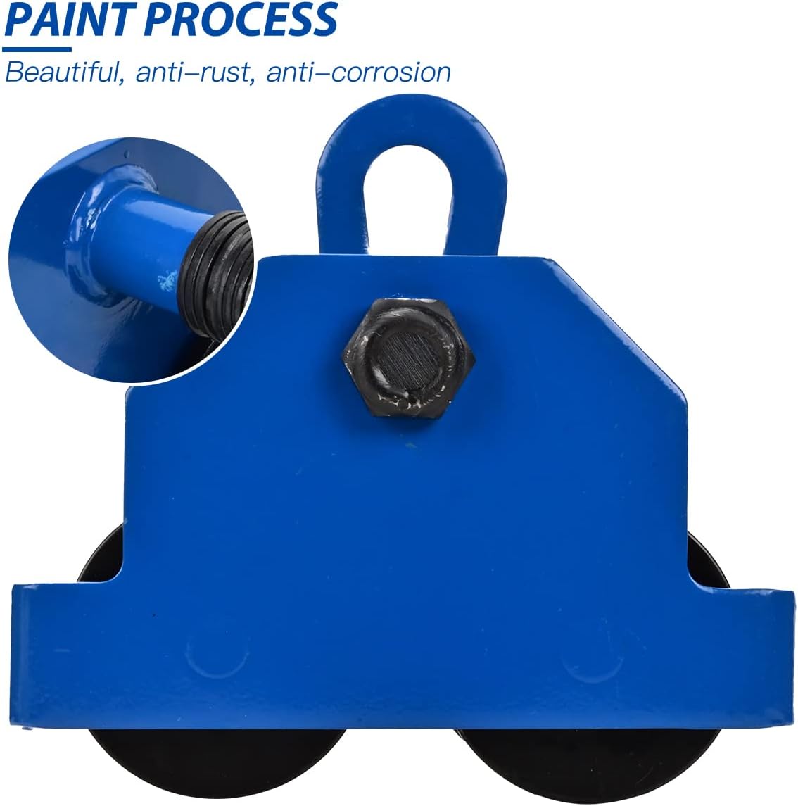 Heavy Duty Push Beam Trolley, 4400LBS Capacity, 3-6.5 in Adjustable Flange O85684