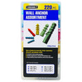 Wall Anchor Assortment, 220 Piece I175400