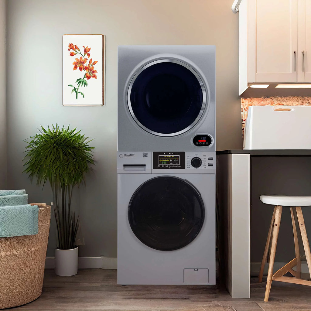 110V 1.6 cf Washer and 3.5 cf Vented Digital Dryer in Silver A355