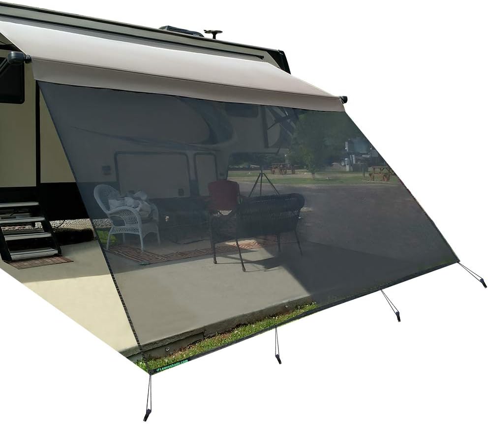 Gray Mesh RV Awning Sunshade Screen 8'X12'3'' B24935