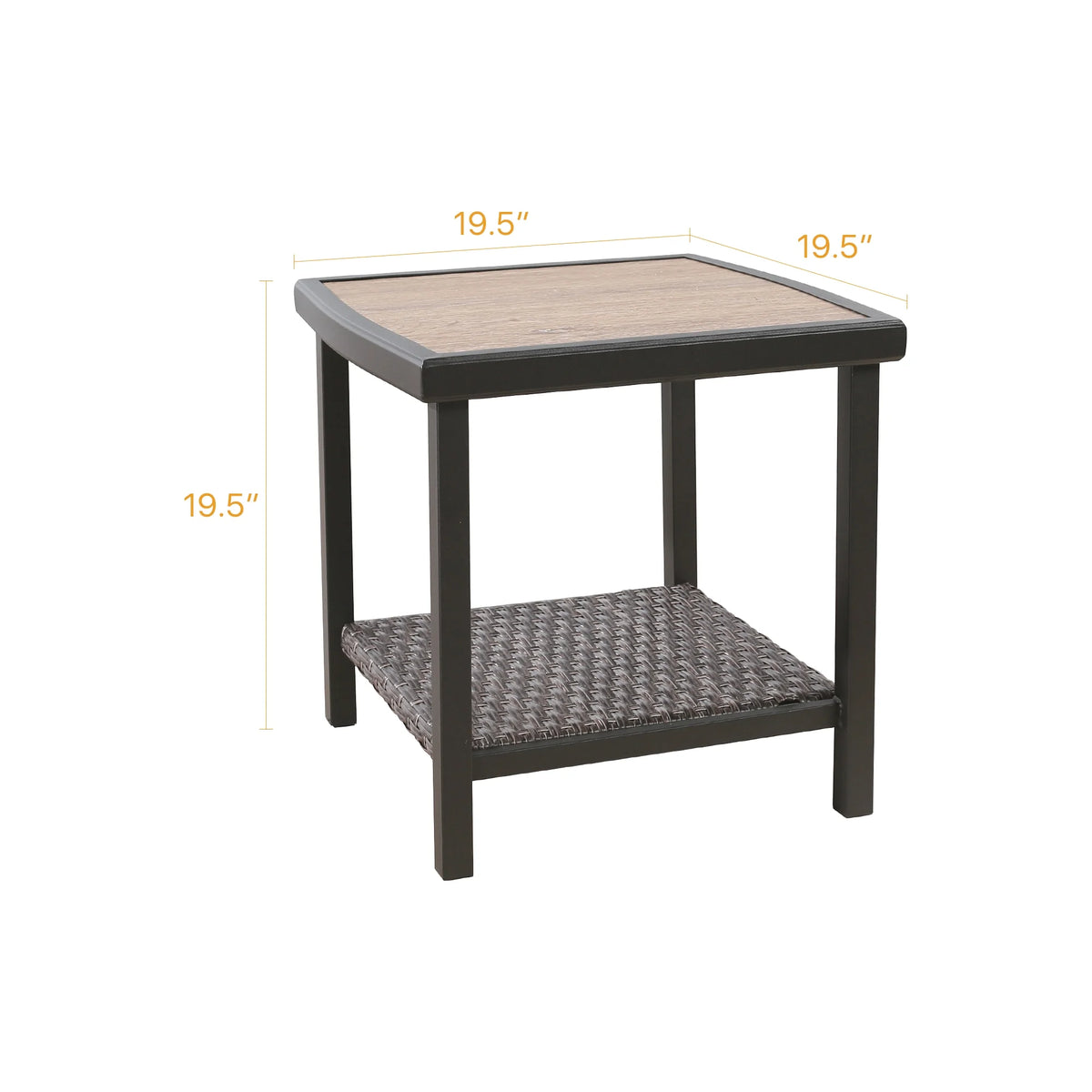 Brown 2-Tier Wicker Side Table T2592