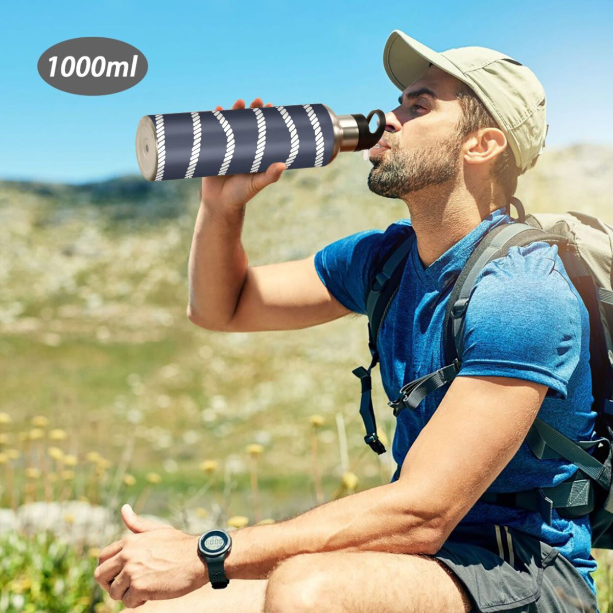 20 OZ Stainless Steel Vacuum Insulated Water Bottle with Straw Lid C842812