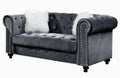 Gray Velvet-Like Fabric Loveseat F390995