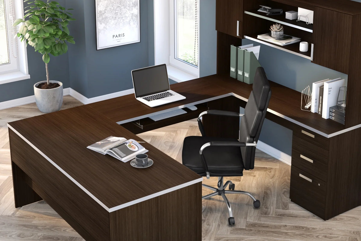 U-Shaped Desk with Pedestal and Hutch T110129