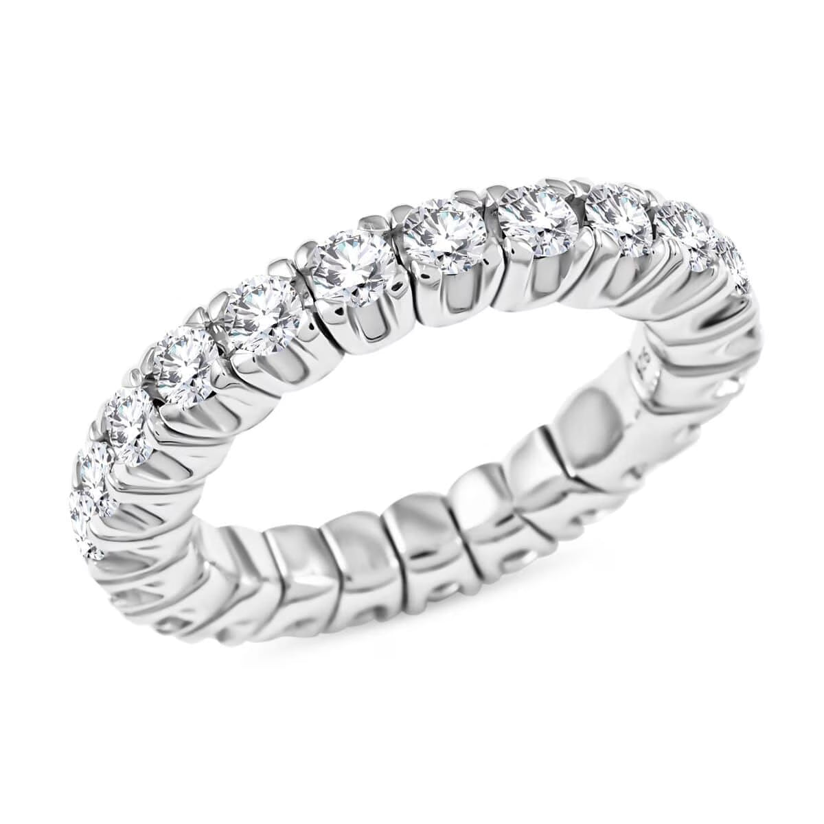 Moissanite Round 925 Sterling Silver Rhodium Plated Eternity Band Ring Size 9 Ct 1.85 S265