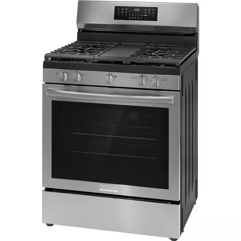 30 in. 5 Burner Freestanding Gas Range in Stainless Steel with True Convection and Air Fry Q84898