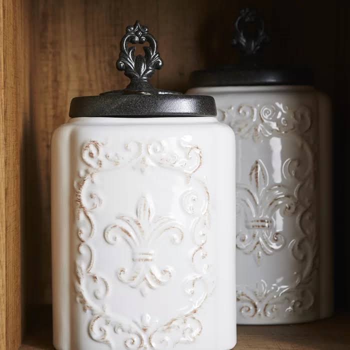 3-Piece White Canister Set J1922