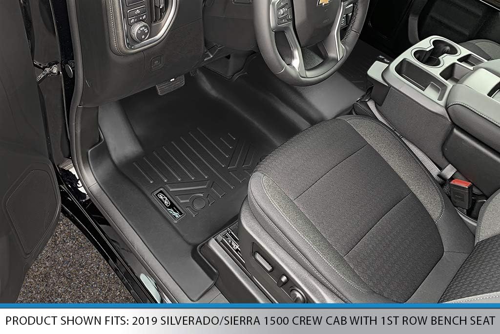 2 Row Black Floor Mat Set for Crew Cab with Bench Seat C902641