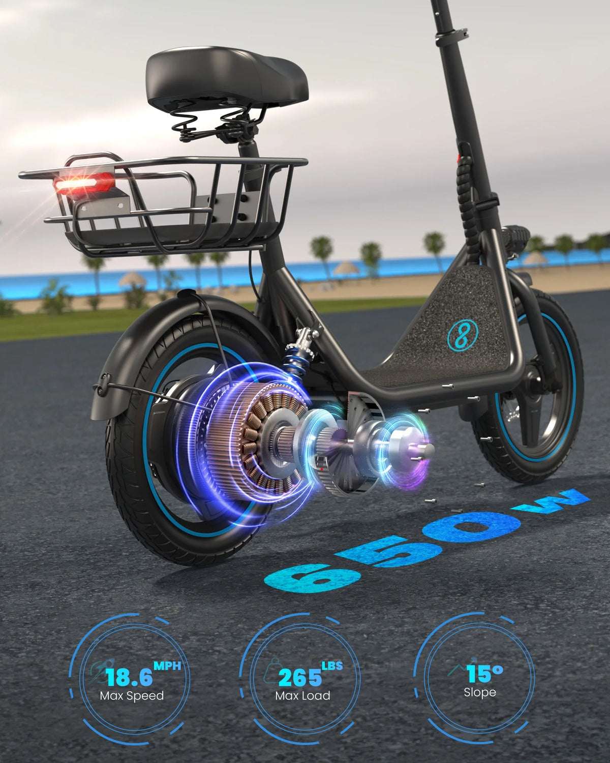 650W Electric Scooter with Seat X11203