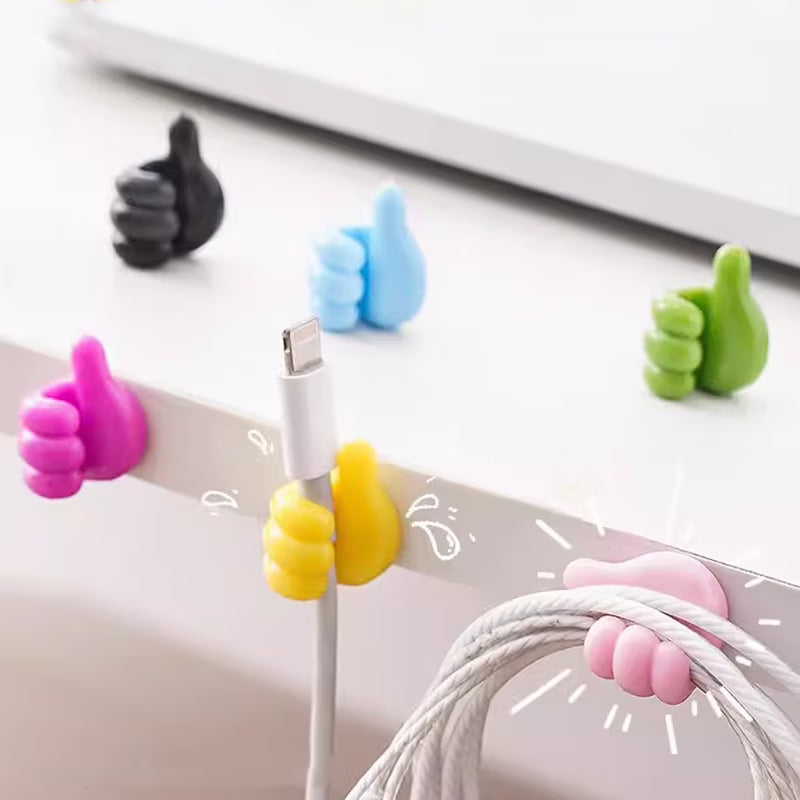 10 Pcs Silicone Wall Hook Adhesive Cable Clip Key Hanger J139190
