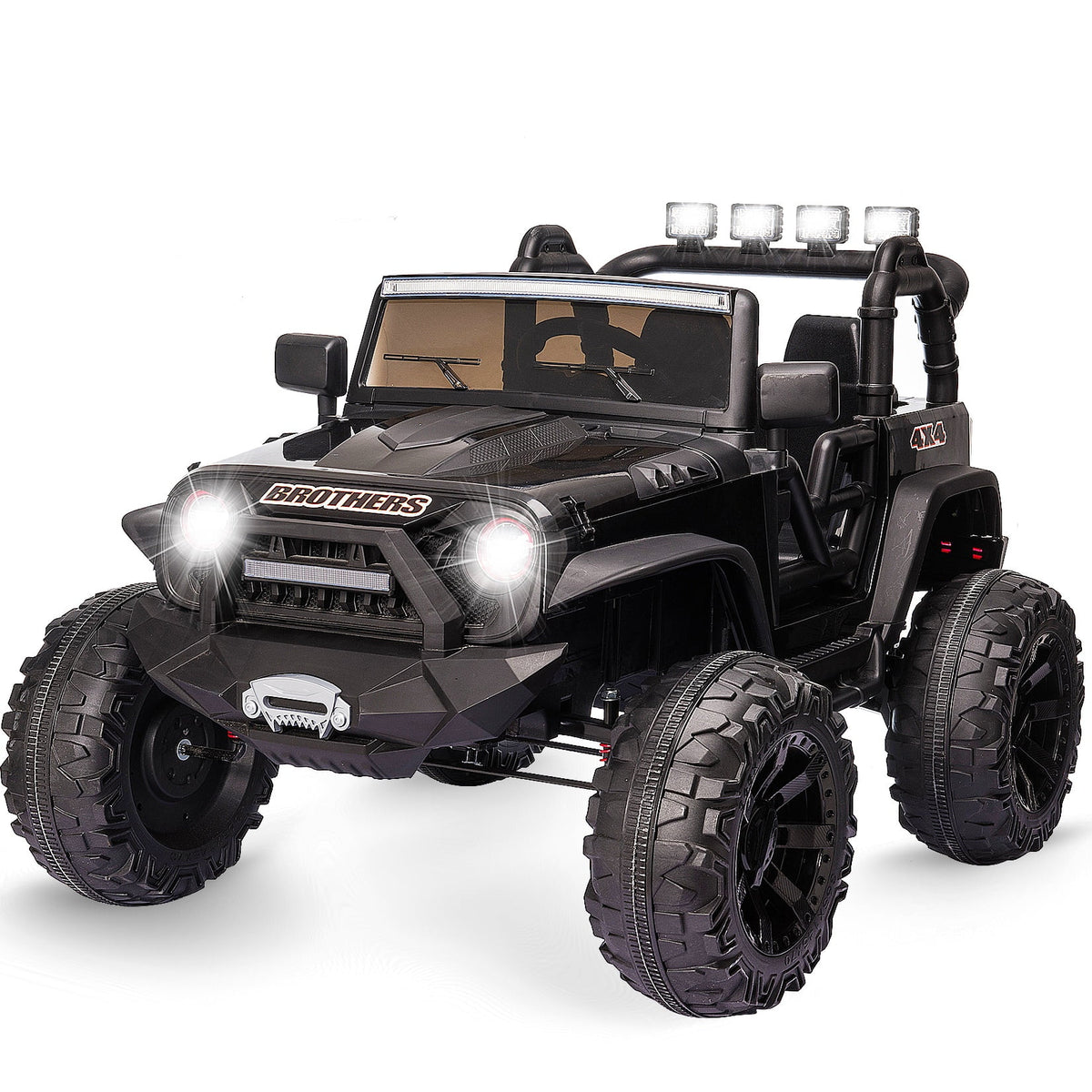 24V Electric Kids Ride On Truck Car with 2 Seaters Black F384