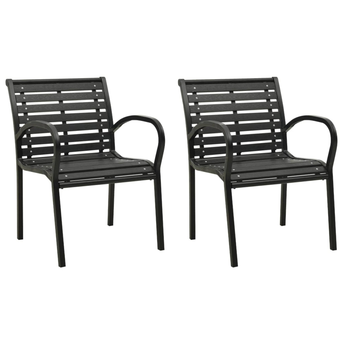 2 Pcs Steel and WPC Garden Chairs C635177
