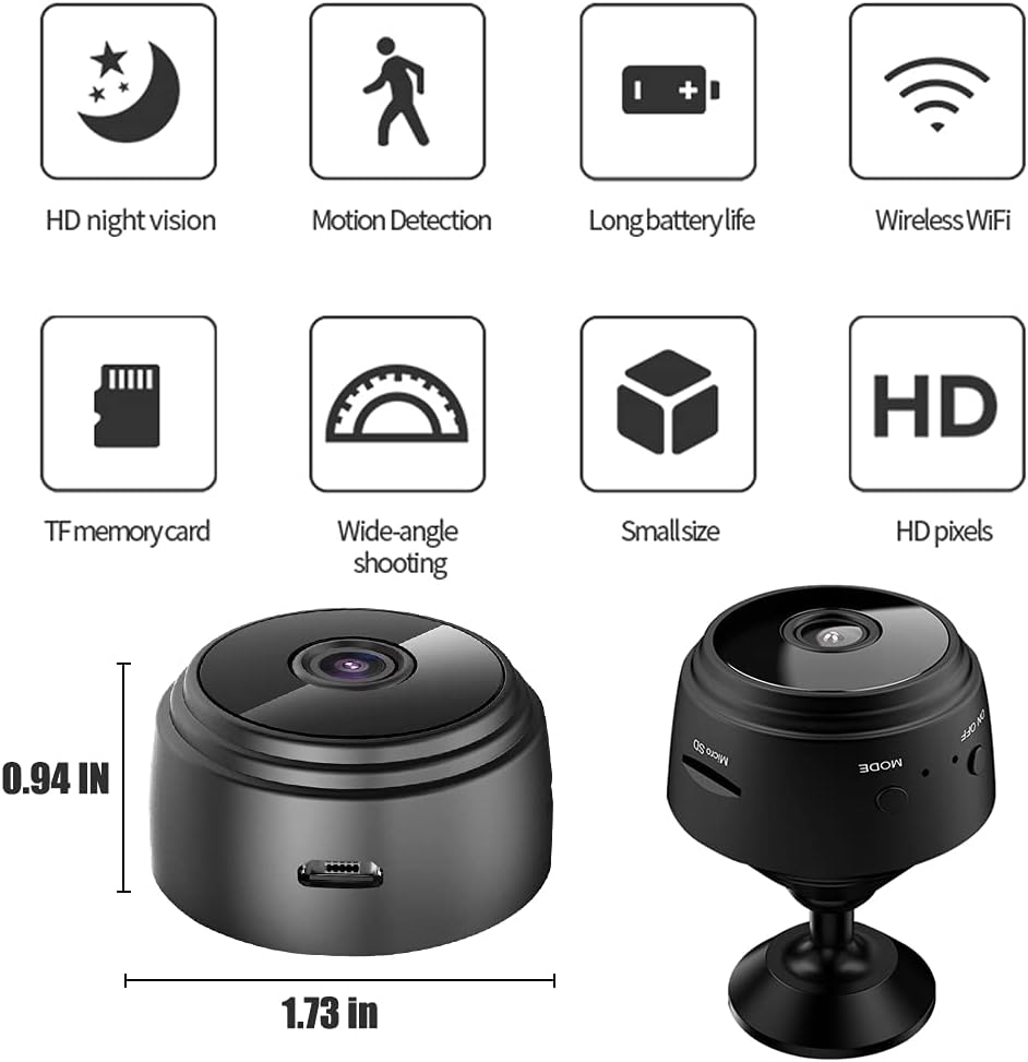2 Pack 1080P HD WiFi Indoor Security Camera with Phone APP Motion Detection J8079
