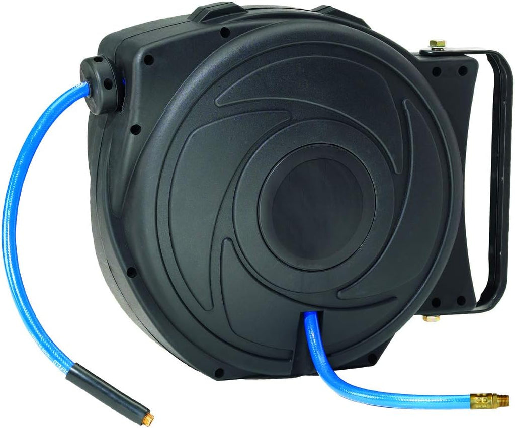 Retractable Air Hose Reel with 3/8-Inch by 50-Feet Air Hose, Pack of 2 B226920