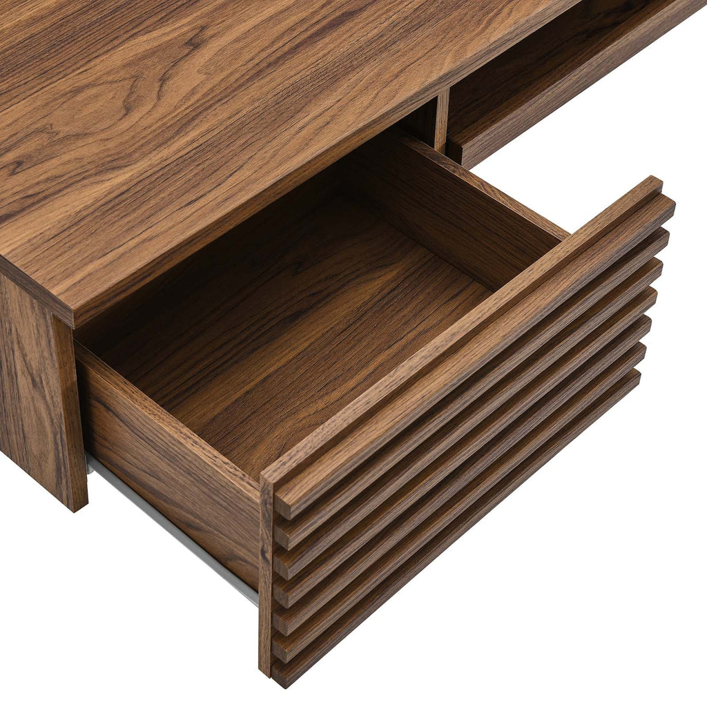 Wall Mount Wood Office Desk in Walnut T453