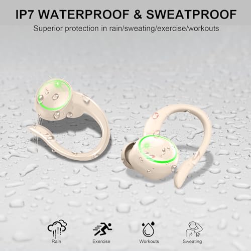 Pink Wireless Bluetooth 5.4 Over-Ear Earbuds with ENC Noise Cancelling Mic O466