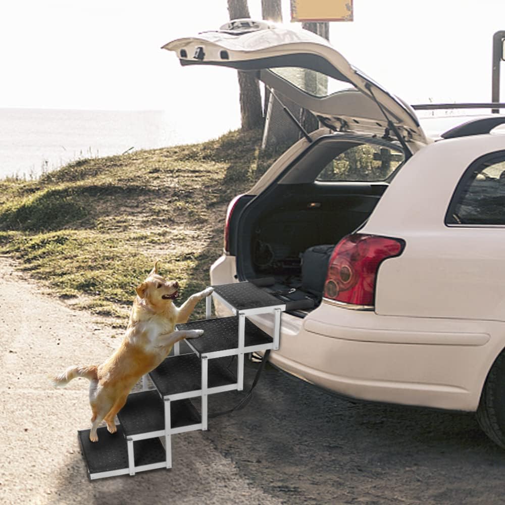 Foldable Aluminum 5 Steps Dog Stairs with Non-Slip Surface H270433