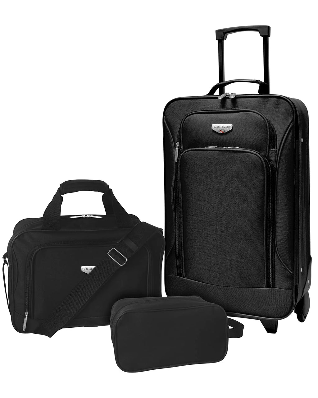 3-Piece Carry-on Luggage Set Black N480818