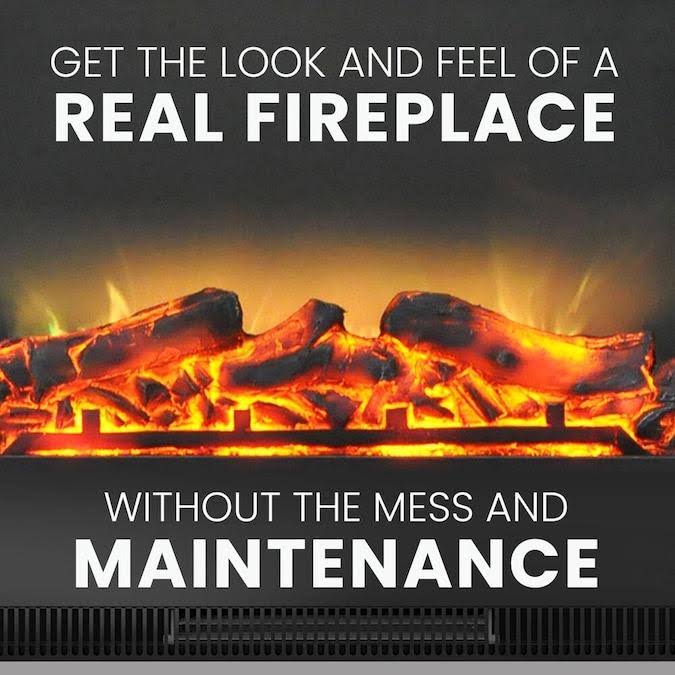 Mahogany Electric Fireplace with Built in Bookshelves P769