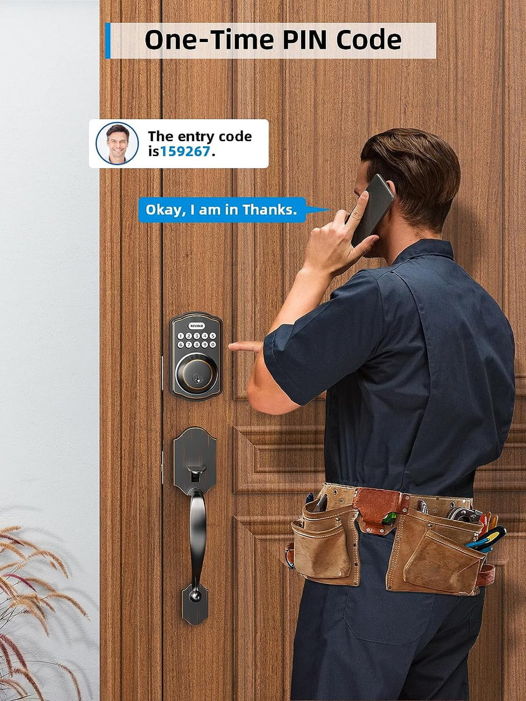 Keyless Entry Door Lock with Handle Set, Oil Rubbed Bronze X442