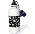 Glitter Hearts Silver 21 oz Sports Water Bottle M254