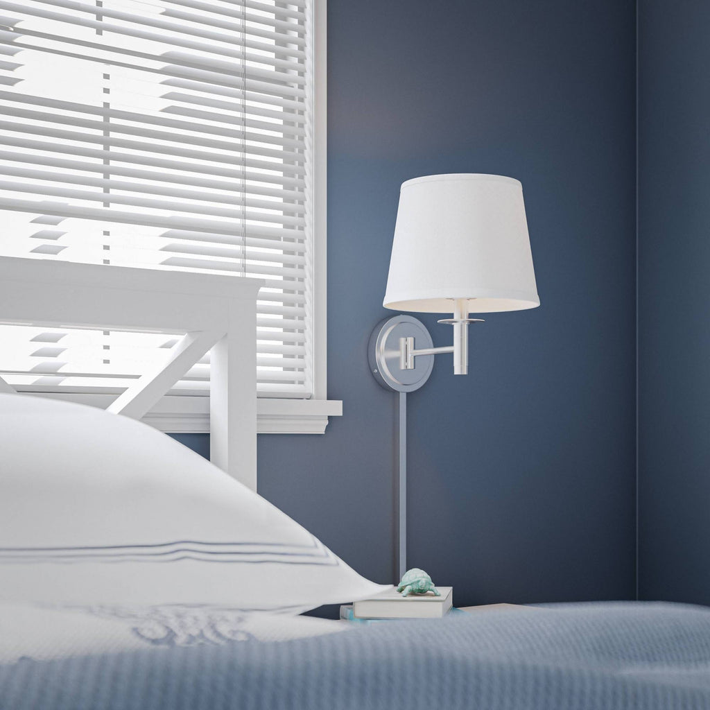 Brushed Steel Swing Arm Wall Lamp U8736