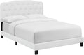 White Faux Leather Bed N7960