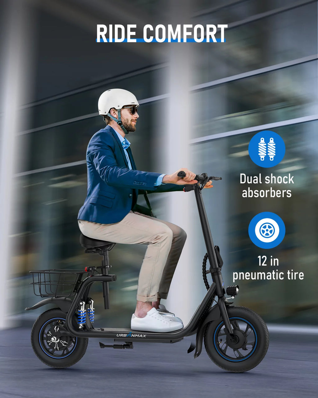Electric Scooter with Seat and Carry Basket I546