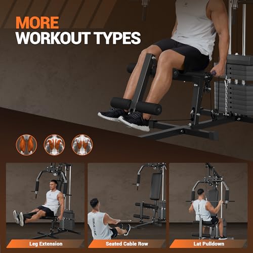 Multifunctional Home Gym Machine with Weight Stack B614493