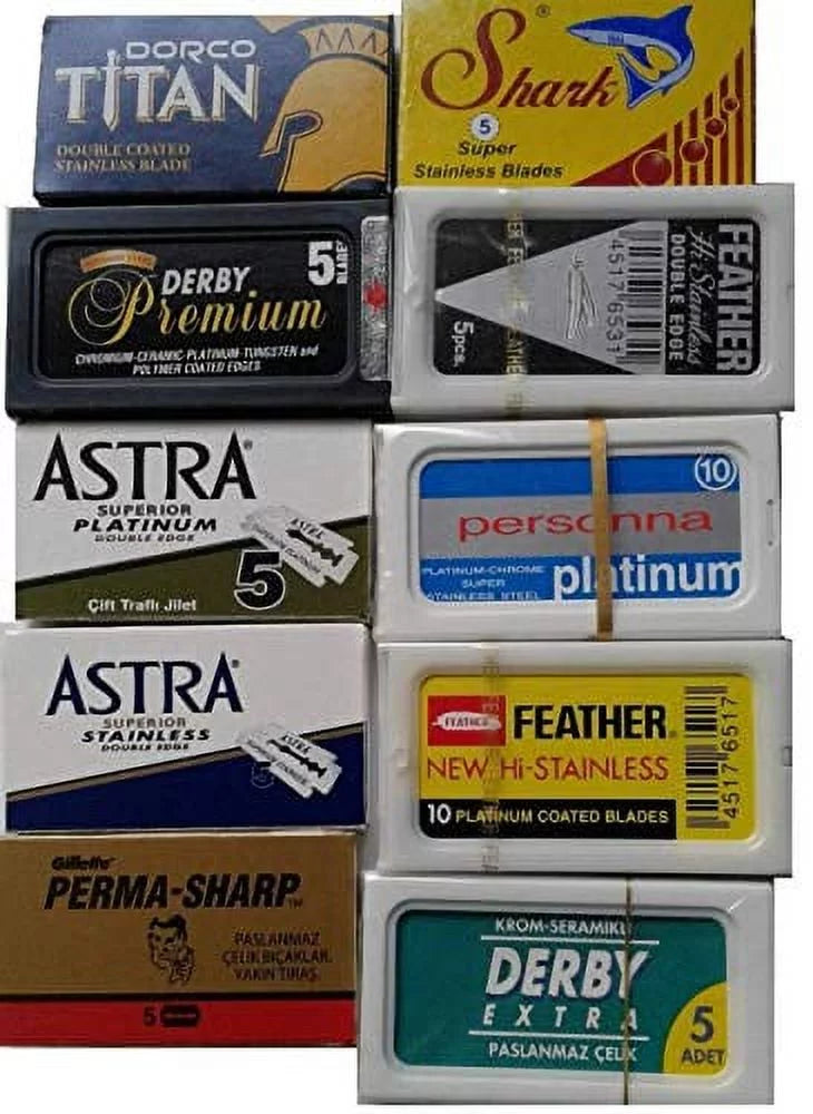 100 Shaving Safety Razor Double Edge Blades Sampler Pack Z17761