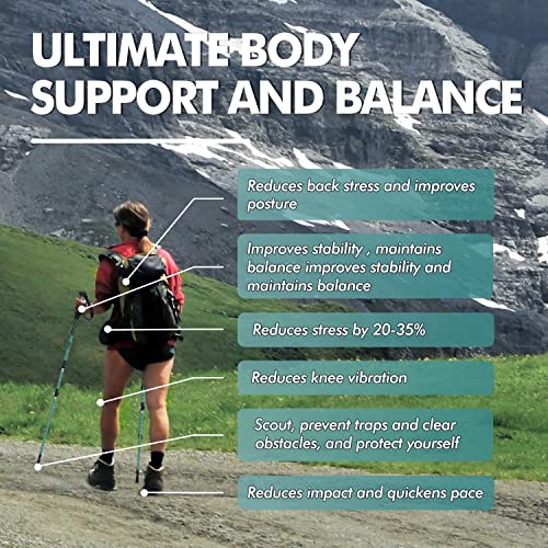 Adjustable Lightweight Collapsible Hiking Poles with Cork Grips R1637